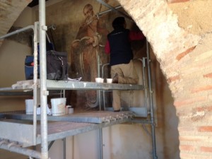 Concluye la restauración de las pinturas del Porche de San Antonio (Lorca)